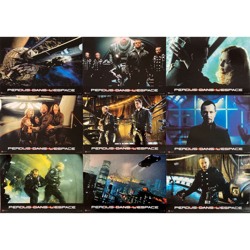 LOST IN SPACE Original Lobby Cards x9 - 9x12 in. - 1998 - Stephen Hopkins, Gary Oldman, William Hurt