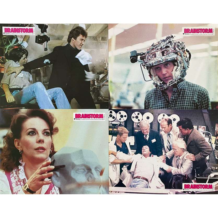 BRAINSTORM Original Lobby Cards x4 - 9x12 in. - 1983 - Douglas Trumbull, Christopher Walken