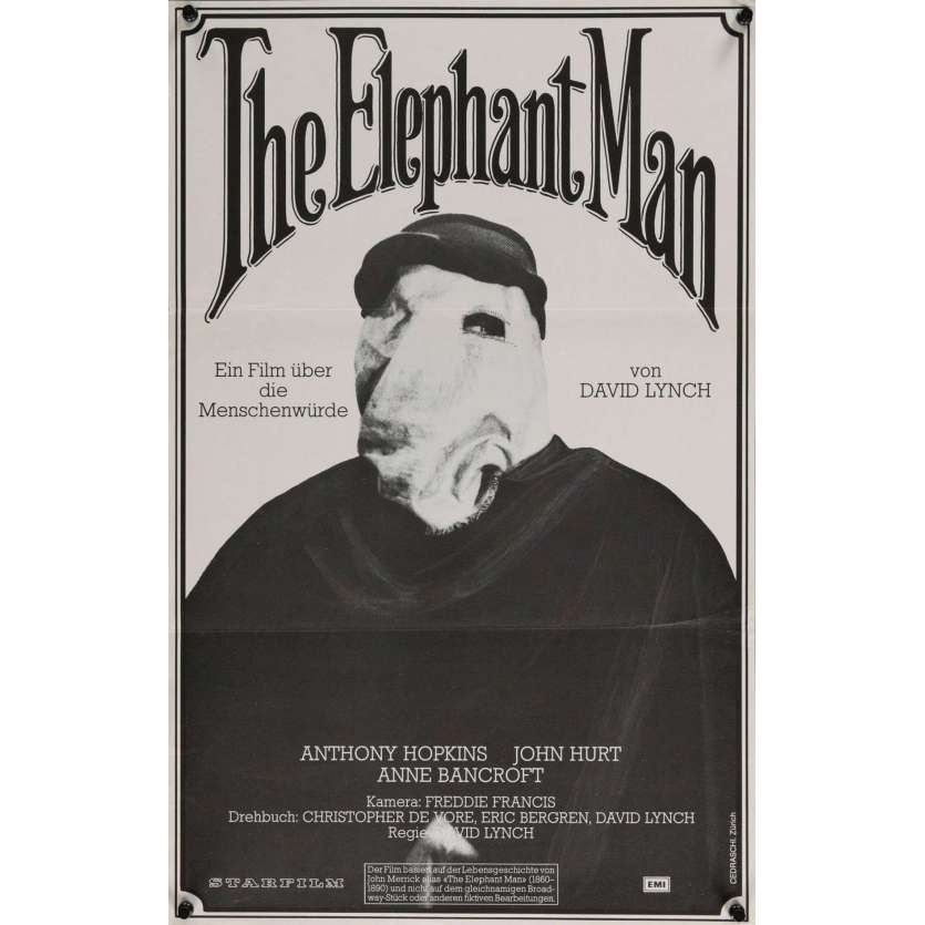 ELEPHANT MAN Affiche de film  39x62 - 1980 - John Hurt, David Lynch