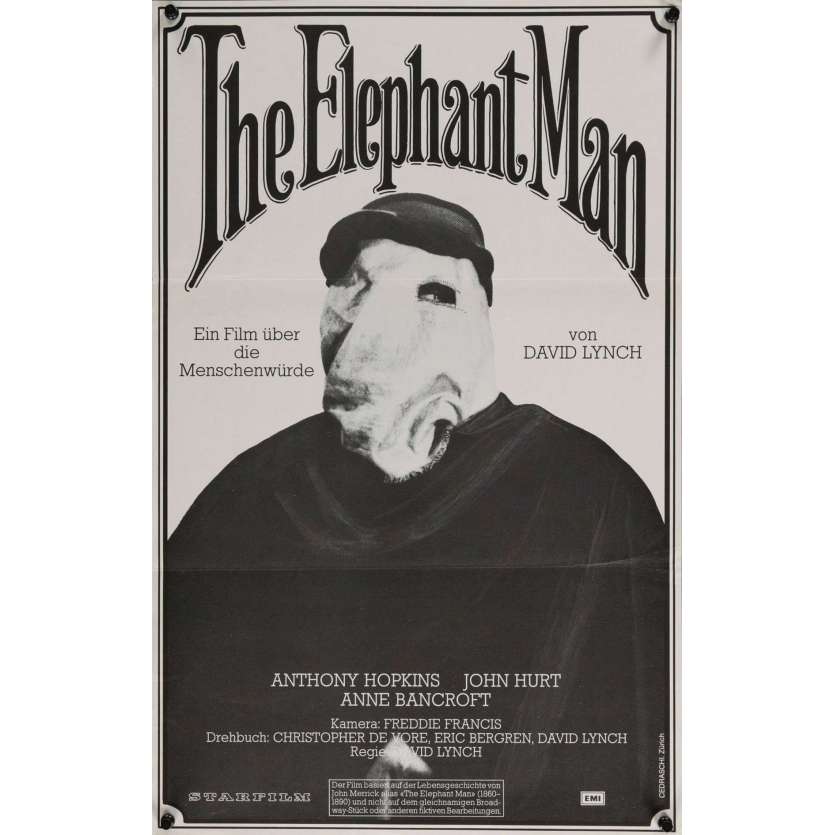 ELEPHANT MAN Affiche de film 39x62 - 1980 - John Hurt, David Lynch