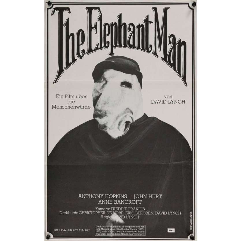 ELEPHANT MAN Swiss Movie Poster 16x25 - 1980 - David Lynch, John Hurt