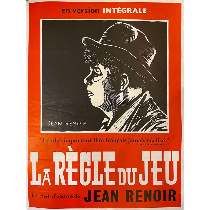 THE RULES OF THE GAME French Movie Poster  32x47 - R1960 - Jean Renoir, Marcel Dalio