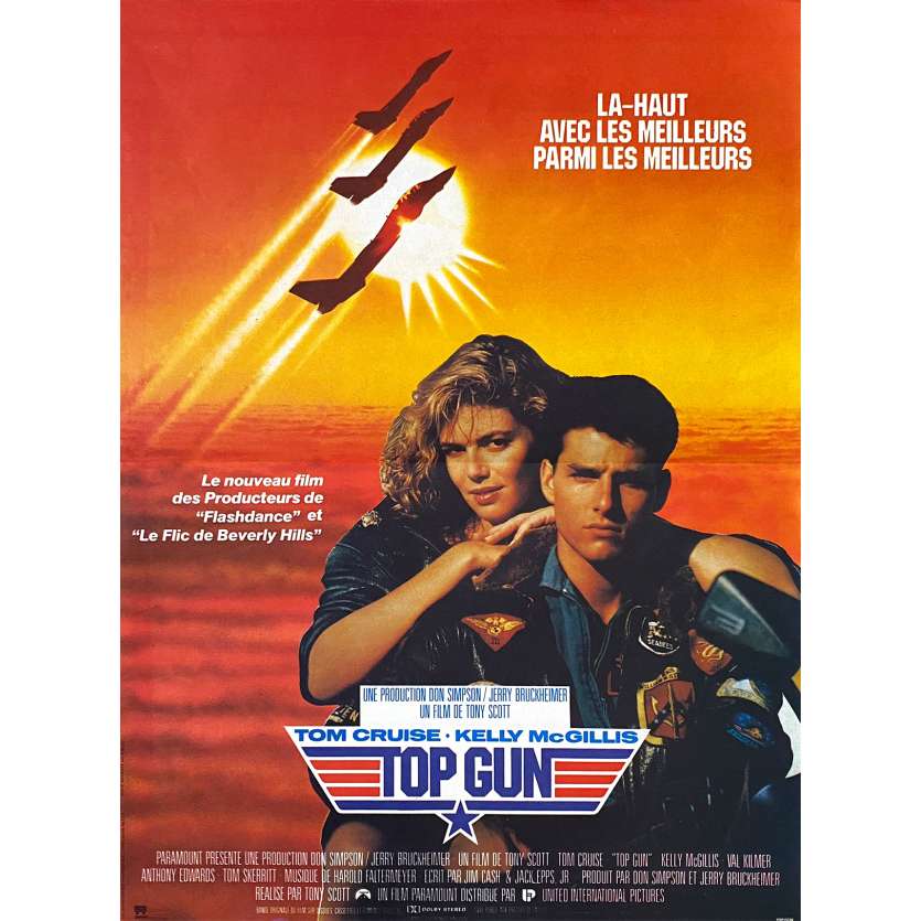 TOP GUN Affiche de film  40x60 - 1986 - Tom Cruise, Tony Scott, avion
