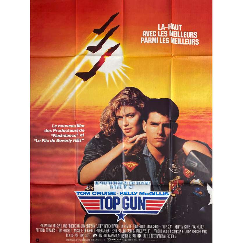 TOP GUN Movie Poster 47x63 in. - 1986 - Tony Scott, Tom Cruise