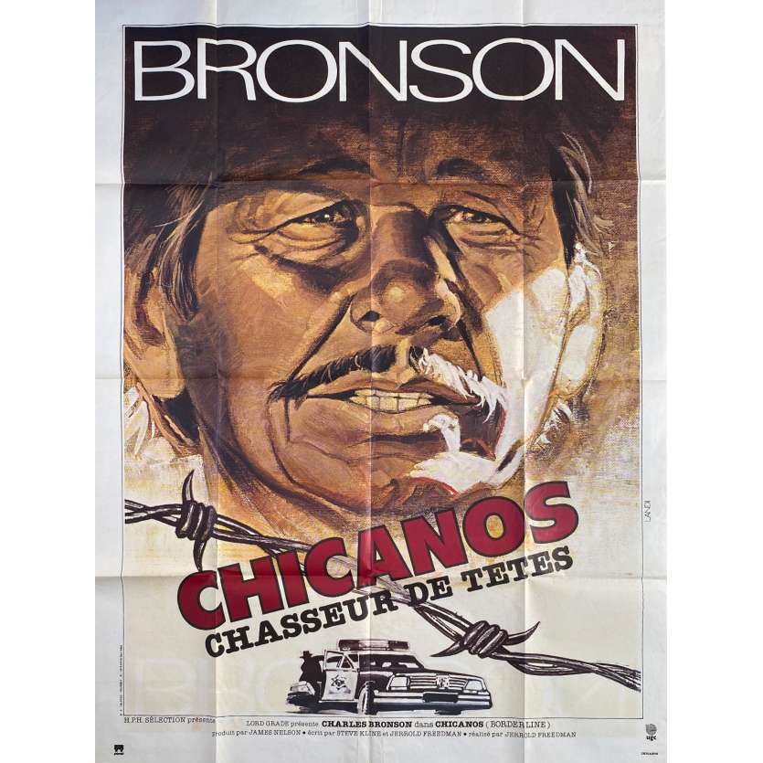 BORDERLINE Original Movie Poster  - 47x63 in. - 1980 - Jerrold Freedman, Charles Bronson