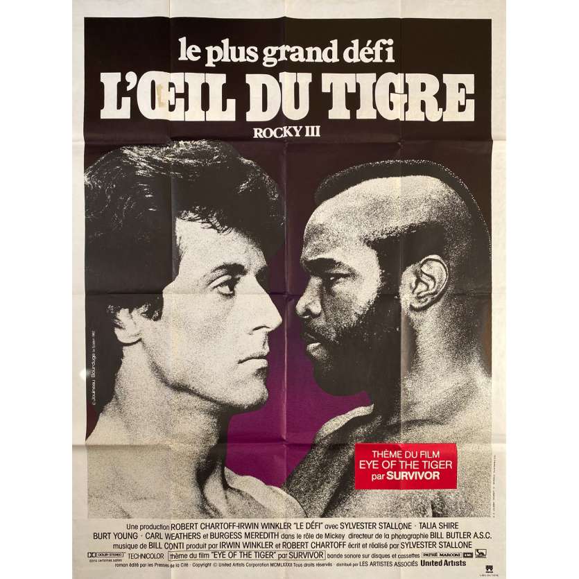 ROCKY 3 Affiche de film 120x160 cm - 1982 - Mr. T, Sylvester Stallone