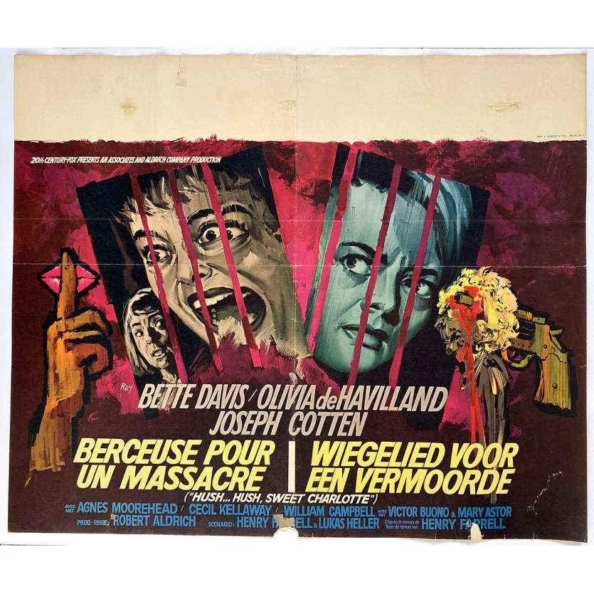 HUSH HUSH SWEET CHARLOTTE Original Movie Poster  - 14x21 in. - 1964 - Robert Aldrich, Bette Davis, Olivia de Havilland
