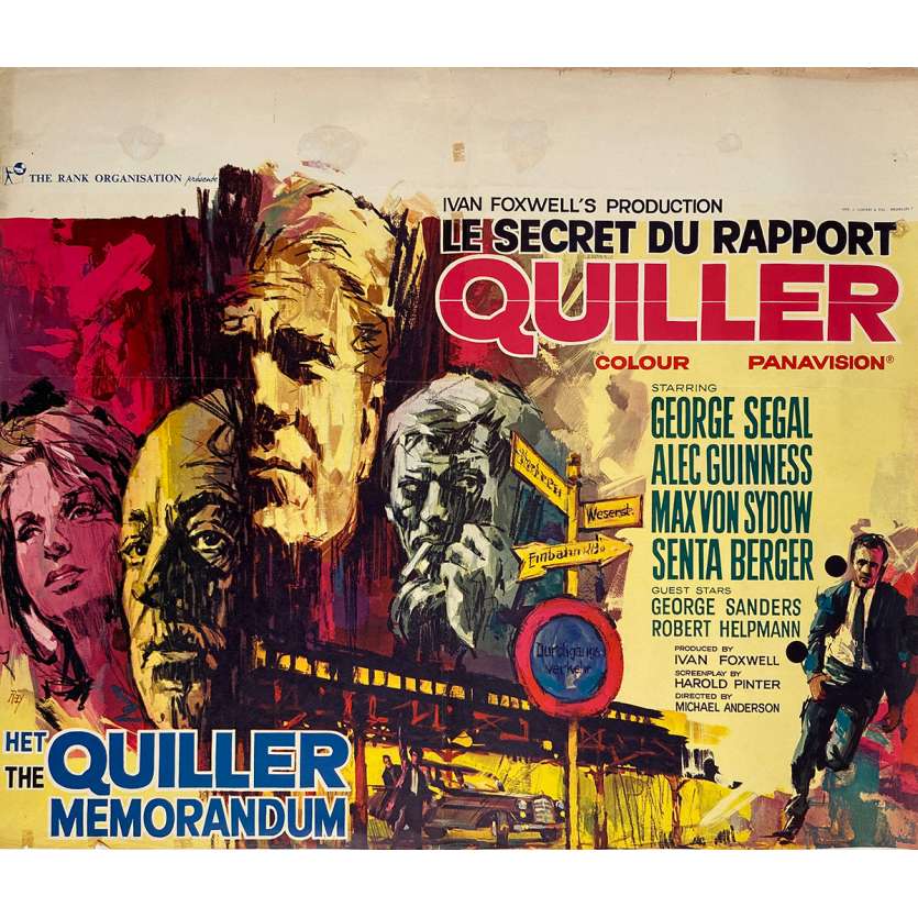 THE QUILLER MEMORANDUM Original Movie Poster  - 14x21 in. - 1966 - Michael Anderson, Alec Guinness, Max von Sydow