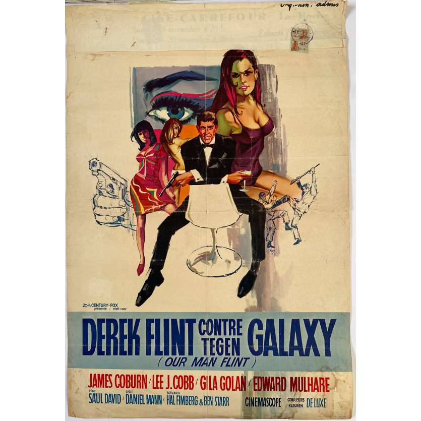 OUR MAN FLINT Original Movie Poster  - 14x21 in. - 1966 - Daniel Mann, James Coburn