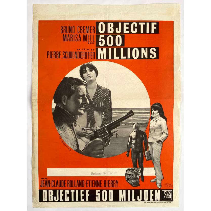 OBJECTIF 500 MILLIONS Affiche de film  - 35x55 cm. - 1966 - Bruno Cremer, Pierre Schoendoerffer