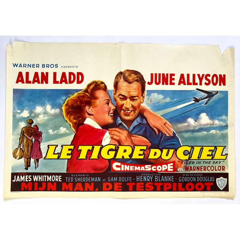 LE TIGRE DU CIEL Affiche de film - 35x55 cm. - 1955 - Alan Ladd, Gordon Douglas