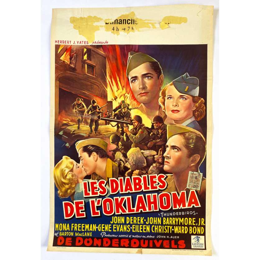 LES DIABLES DE L'OKLAHOMA Affiche de film - 35x55 cm. - 1952 - John Derek, John H. Auer