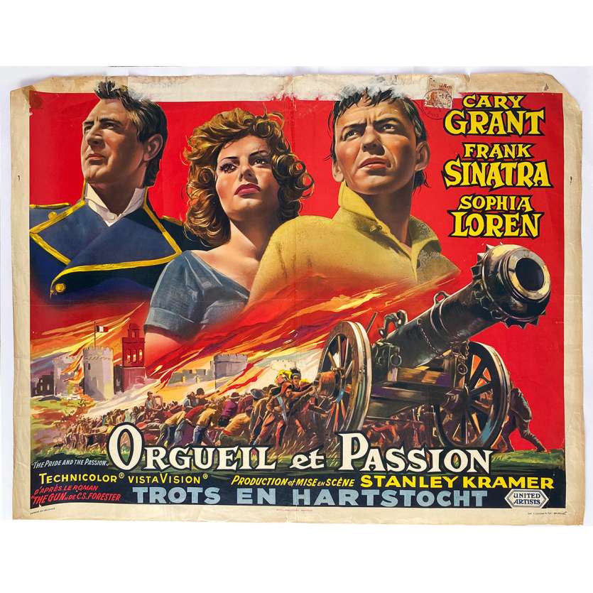 ORGUEIL ET PASSION Affiche de film  - 35x55 cm. - 1957 - Cary Grant, Sophia Loren , Stanley Kramer