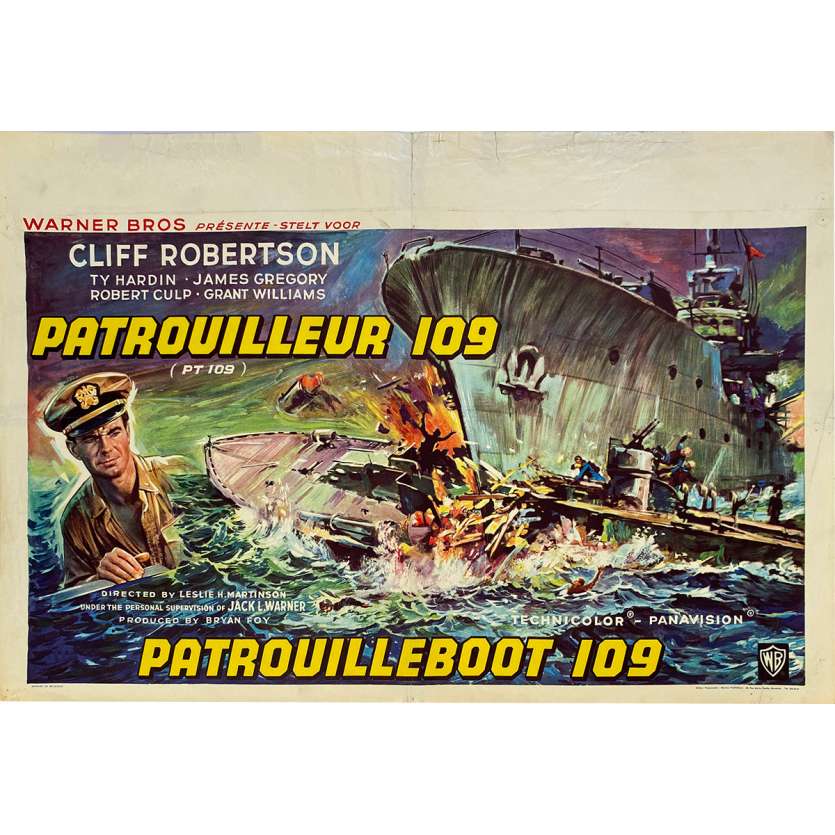 PT 109 Original Movie Poster - 14x21 in. - 1963 - Leslie H. Martinson, Cliff Robertson