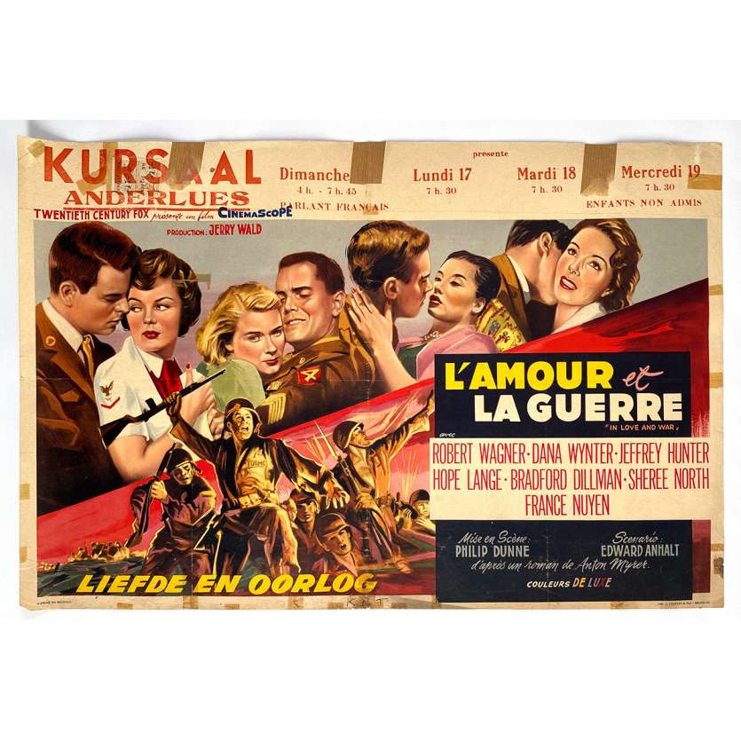 IN LOVE AND WAR Original Movie Poster - 14x21 in. - 1958 - Philip Dunne, Robert Wagner, Dana Wynter