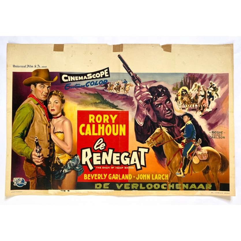 THE SAGA OF HEMP BROWN Original Movie Poster  - 14x21 in. - 1958 - Richard Carlson, Rory Calhoun