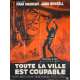 TOUTE LA VILLE EST COUPABLE Affiche de film  - 120x160 cm. - 1966 - Dana Andrews, Jane Russell , R.G. Springsteen