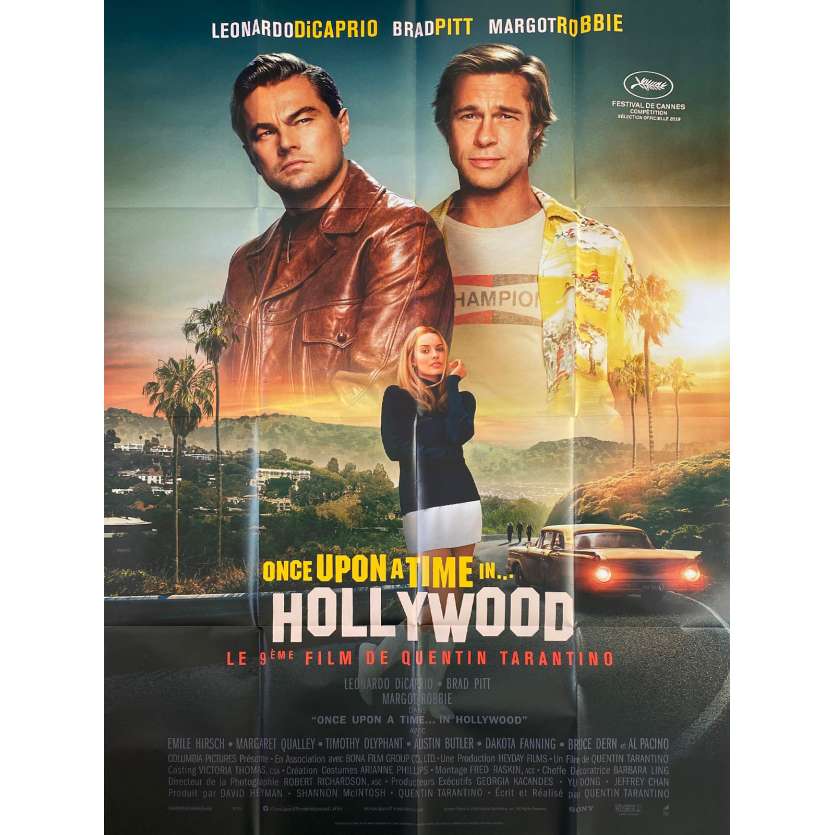 ONCE UPON A TIME IN HOLLYWOOD Affiche de film  - 120x160 cm. - 2019 - Leonardo DiCaprio, Quentin Tarantino
