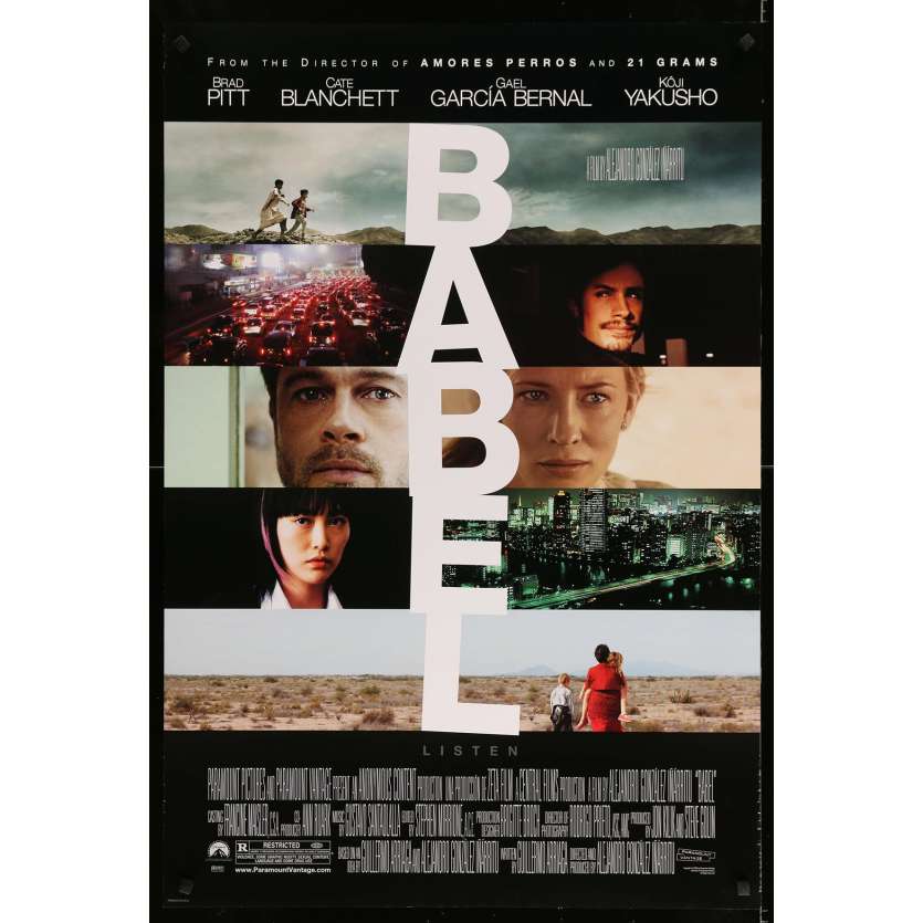 BABEL Original Movie Poster  - 27x40 in. - 2006 - Alejandro G. Iñárritu, Brad Pitt