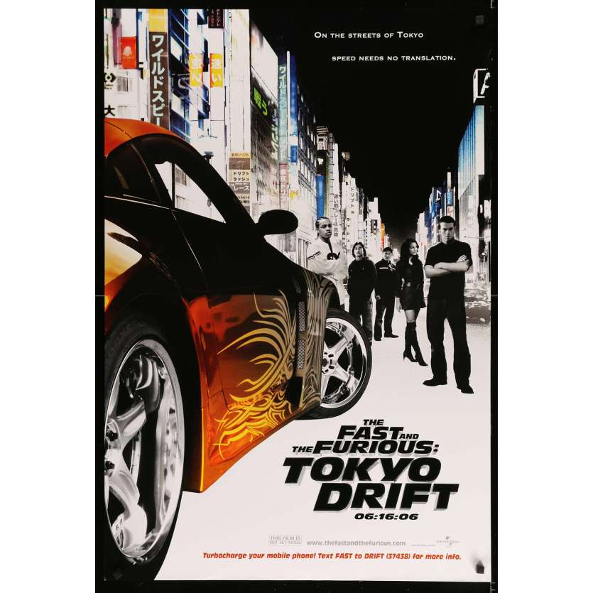 THE FAST AND THE FURIOUS : TOKYO DRIFT Original Movie Poster  - 27x40 in. - 2006 - Justin Lin, Lucas Black