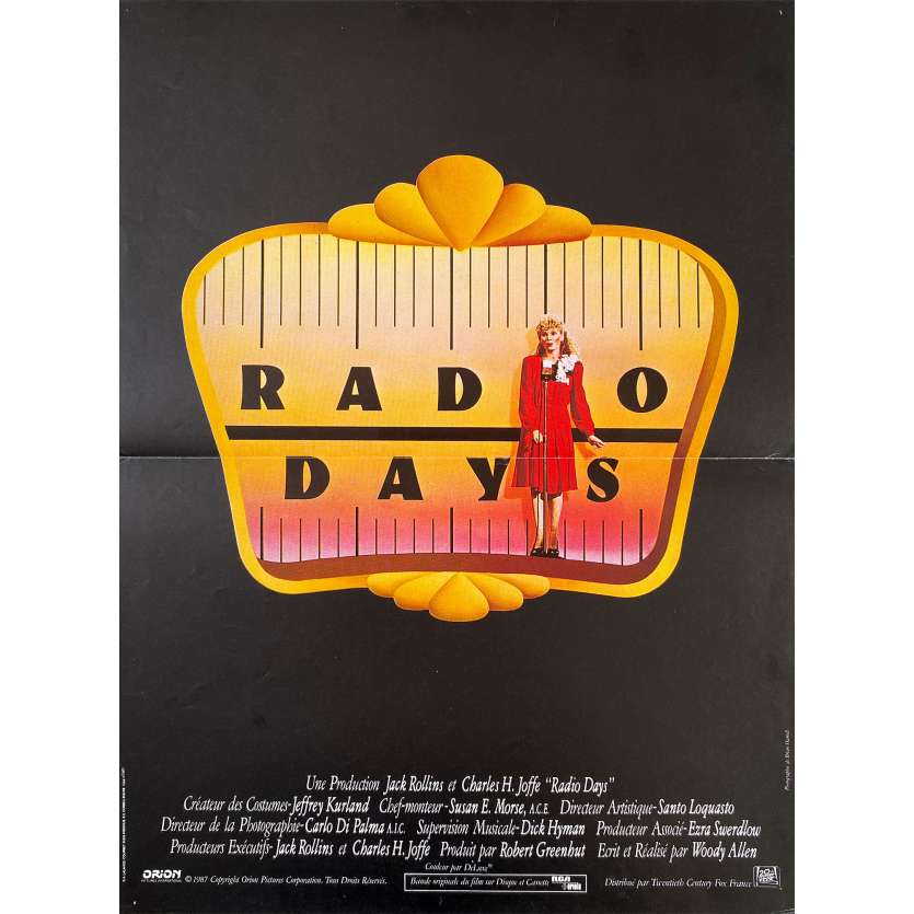 RADIO DAYS Original Movie Poster - 15x21 in. - 1987 - Woody Allen, Mia Farrow