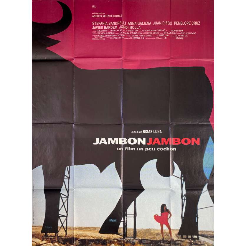 JAMON JAMON Original Movie Poster  - 47x63 in. - 1992 - Bigas Luna, Javier Bardem, Penelope Cruz