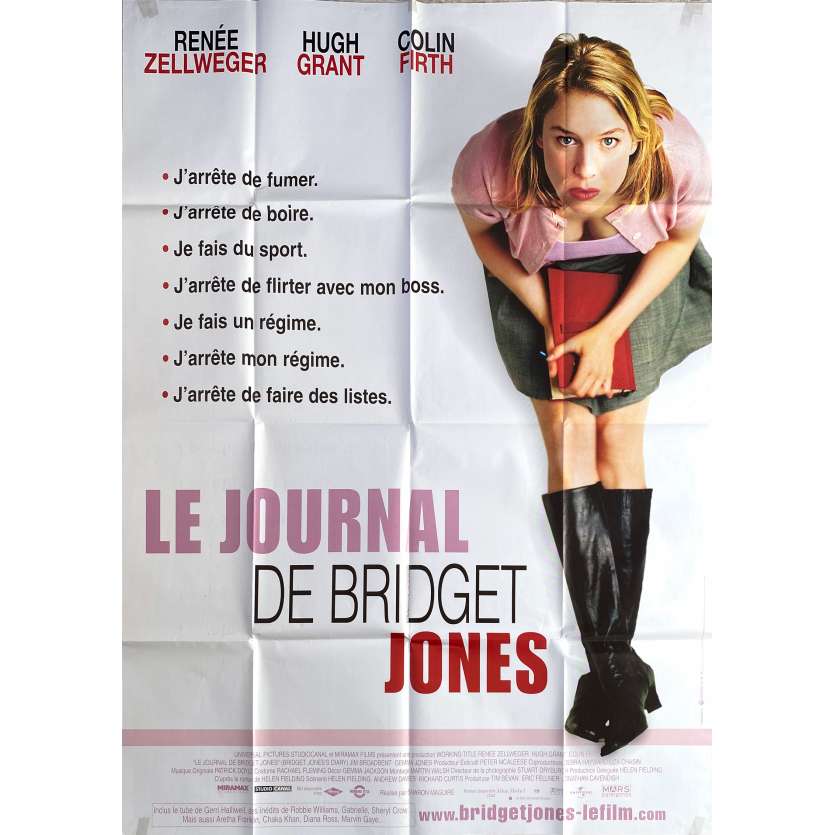 BRIDGET JONES'S DIARY Original Movie Poster  - 47x63 in. - 2001 - Sharon Maguire, Renée Zellweger, Colin Firth