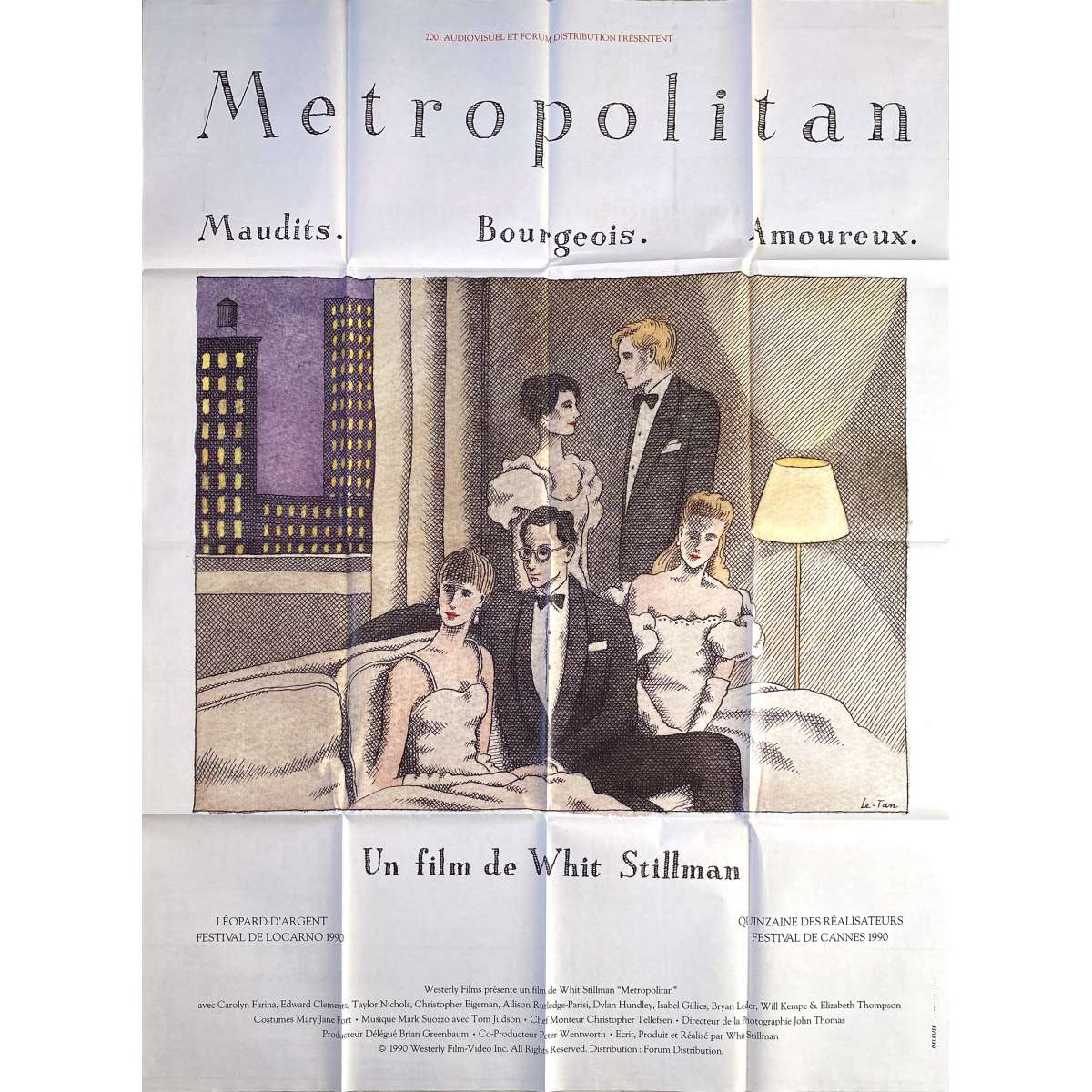 METROPOLITAN French Movie Poster - 47x63 in. - 1990