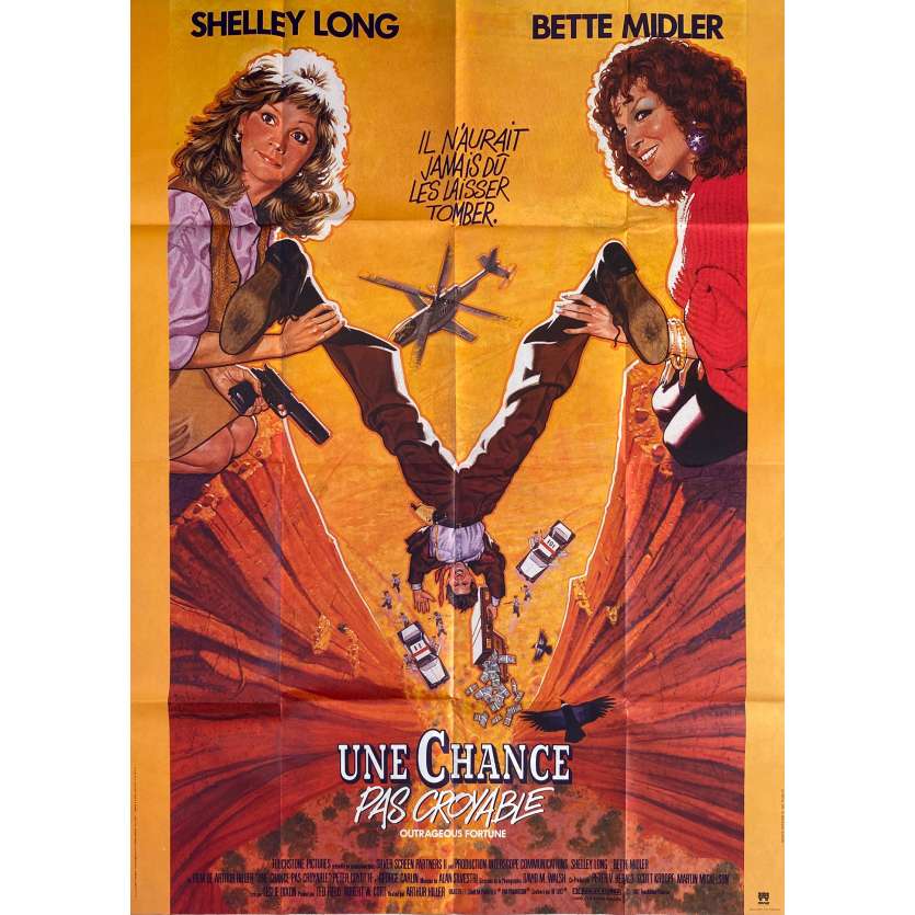 OUTRAGEOUS FORTUNE Original Movie Poster  - 47x63 in. - 1987 - Arthur Hiller, Bette Midler