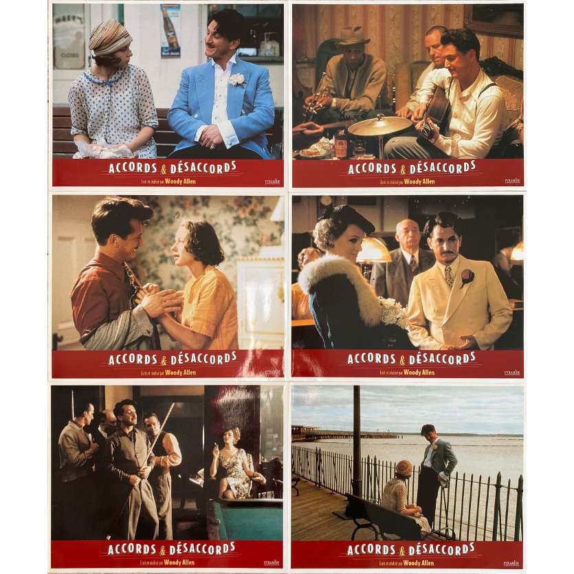 SWEET AND LOWDOWN Original Lobby Cards x6 - 9x12 in. - 1999 - Woody Allen, Sean Penn