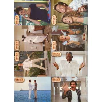 BRUCE ALMIGHTY Original Lobby Cards x8 - 9x12 in. - 2003 - Tom Shadyac, Jim Carrey, Jennifer Aniston