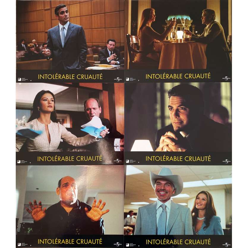 INTOLERABLE CRUELTY Original Lobby Cards x6 - 9x12 in. - 2003 - Joel Coen, George Clooney