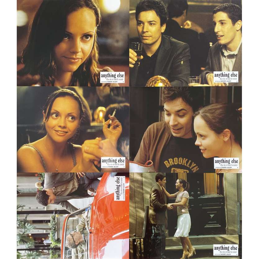 ANYHTHING ELSE Original Lobby Cards x6 - 9x12 in. - 2003 - Woody Allen, Christina Ricci