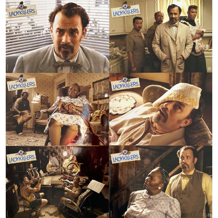 THE LADYKILLERS Original Lobby Cards x6 - 9x12 in. - 2004 - Joel Coen, Tom Hanks