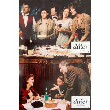 THE DINNER Original Lobby Cards x2 - 9x12 in. - 1998 - Ettore Scola, Fanny Ardant