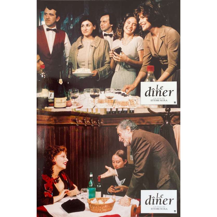 LE DINER Photos de film x2 - 21x30 cm. - 1998 - Fanny Ardant, Ettore Scola