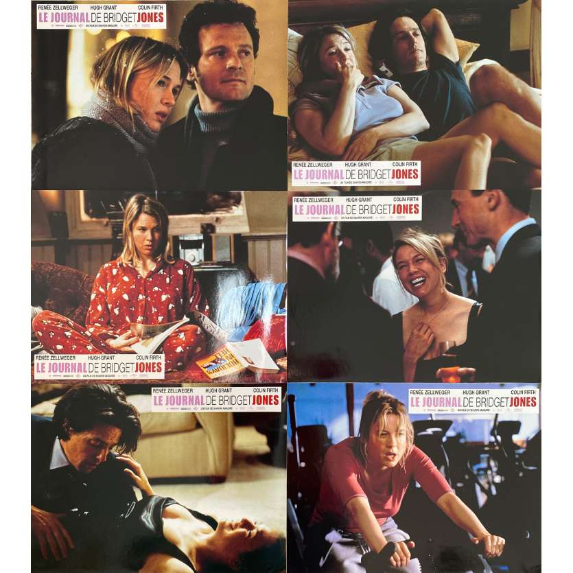 BRIDGET JONES'S DIARY Original Lobby Cards x6 - 9x12 in. - 2001 - Sharon Maguire, Renée Zellweger, Colin Firth
