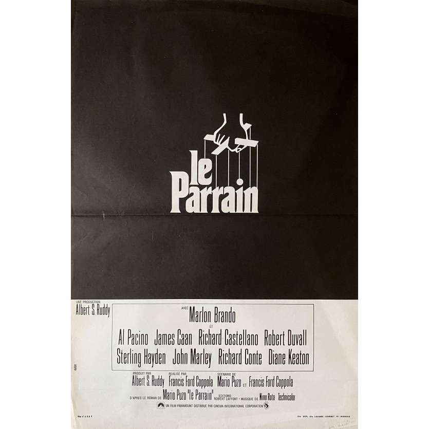 LE PARRAIN Affiche de film 1ère sortie  - 40x60 cm. - 1972 - Marlon Brando, Francis Ford Coppola