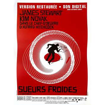 SUEURS FROIDES Affiche de film - 40x60 cm. - R1990 - James Stewart, Alfred Hitchcock