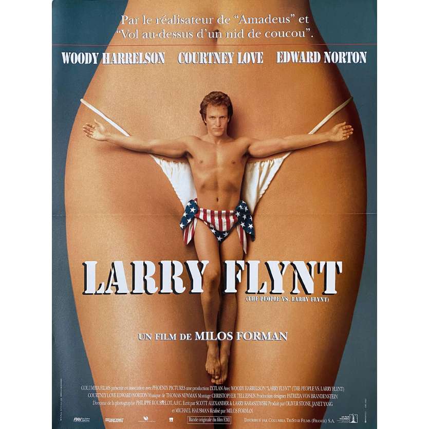 THE PEOPLE VS. LARRY FLINT Original Movie Poster - 15x21 in. - 1996 - Milos Forman, Woody Harrelson