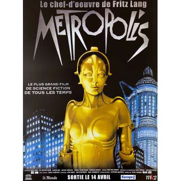 METROPOLIS Affiche de film - 40x60 cm. - R1990 - Brigitte Helm, Fritz Lang