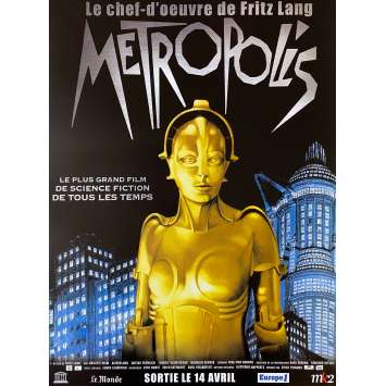 METROPOLIS Original Movie Poster - 15x21 in. - R1990 - Fritz Lang, Brigitte Helm