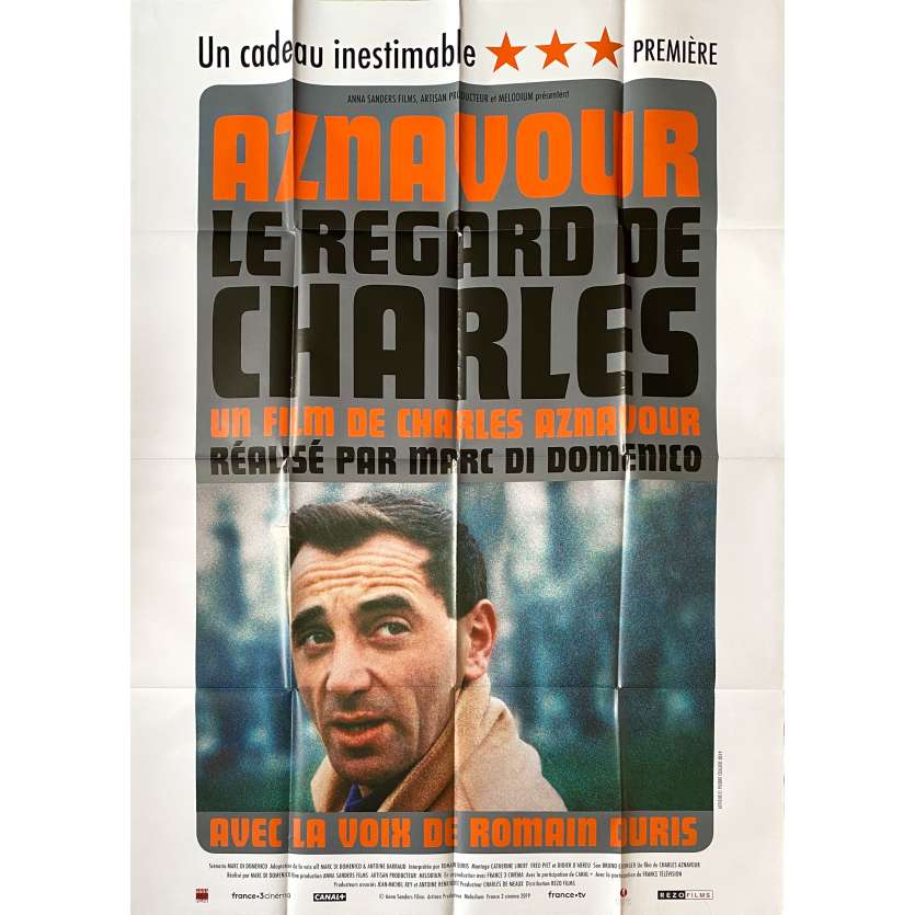 LE REGARD DE CHARLES Affiche de film - 120x160 cm. - 2019 - Romain Duris, Charles Aznavour