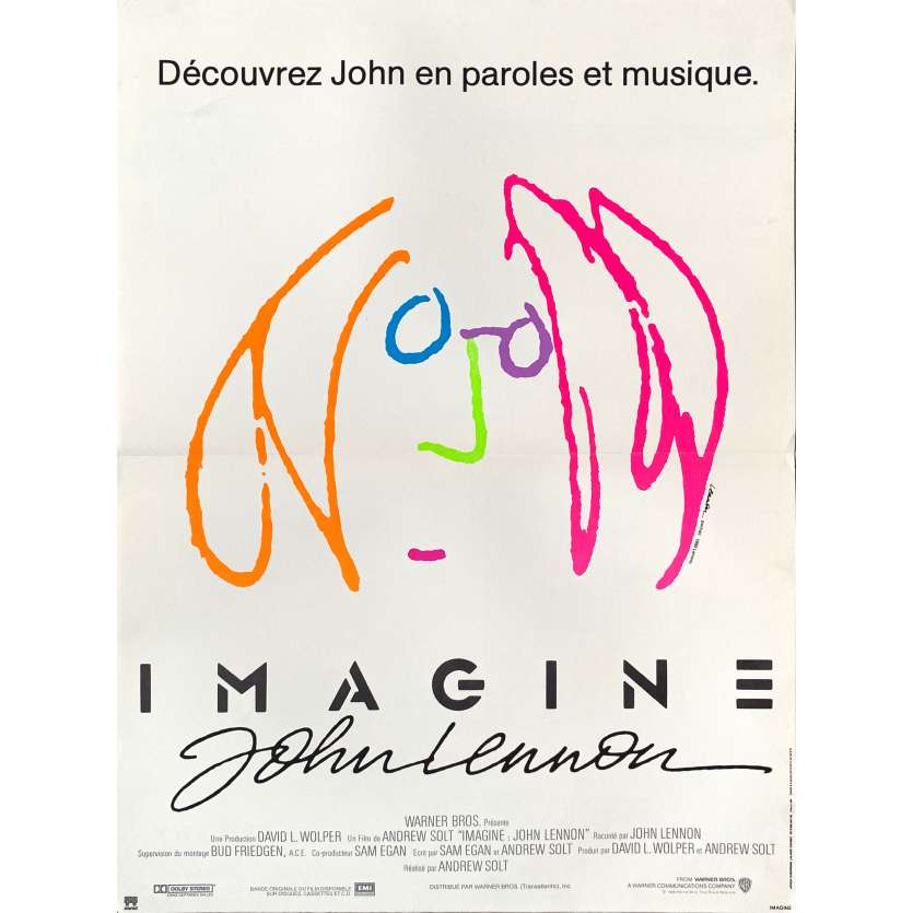 IMAGINE JOHN LENNON Original Movie Poster  - 15x21 in. - 1988 - Andrew Solt, Paul McCartney