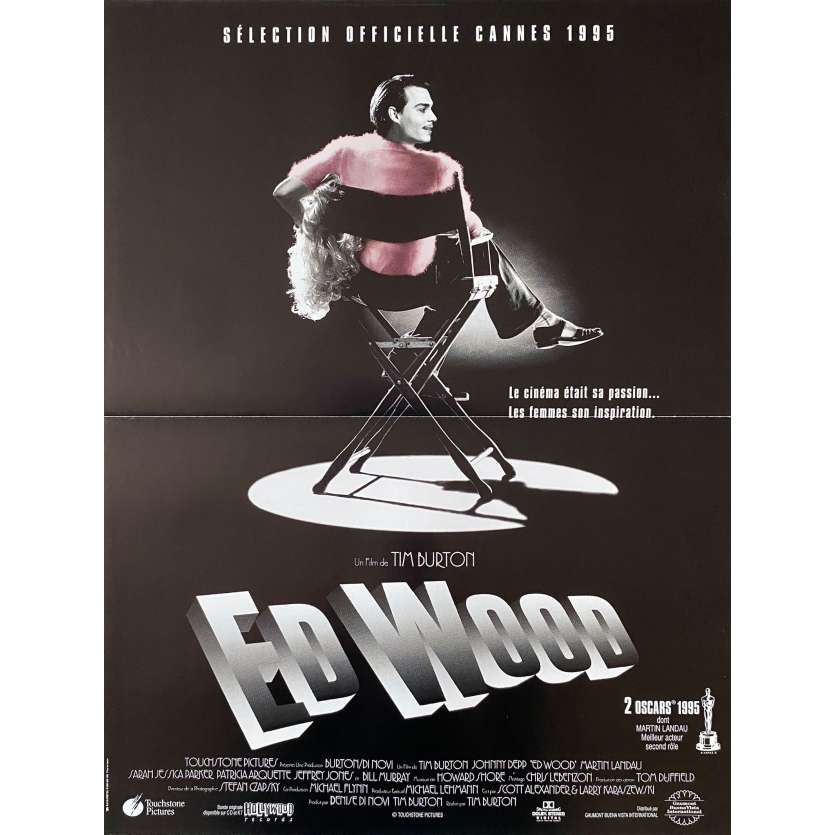 ED WOOD Original Movie Poster  - 15x21 in. - 1994 - Tim Burton, Johnny Depp