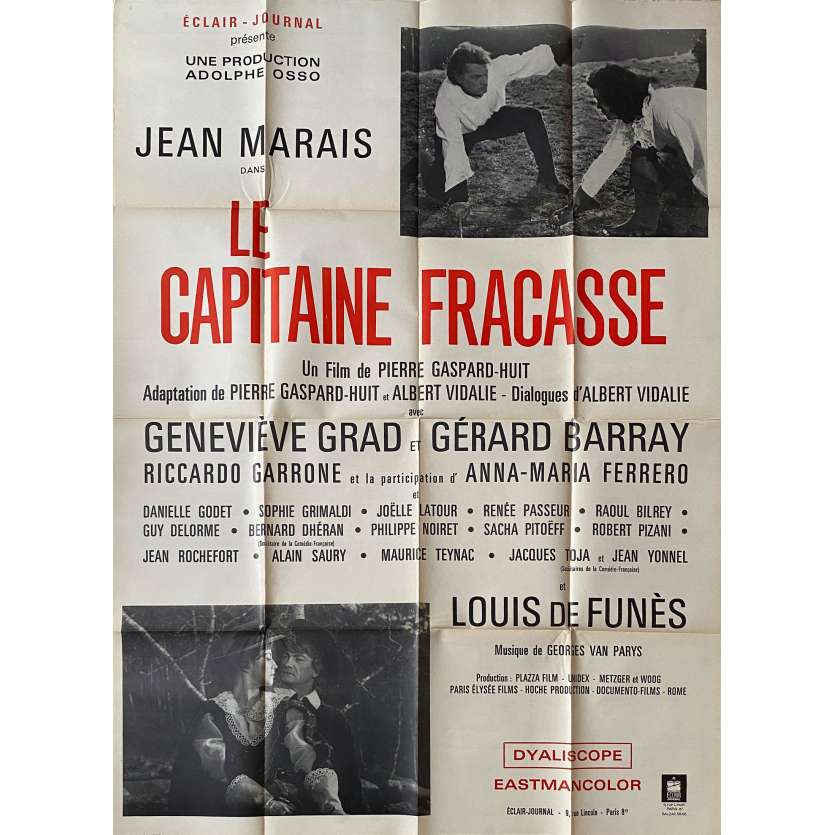 CAPTAIN FRACASSE Original Movie Poster - 47x63 in. - 1961 - Pierre Gaspard-Huit, Jean Marais