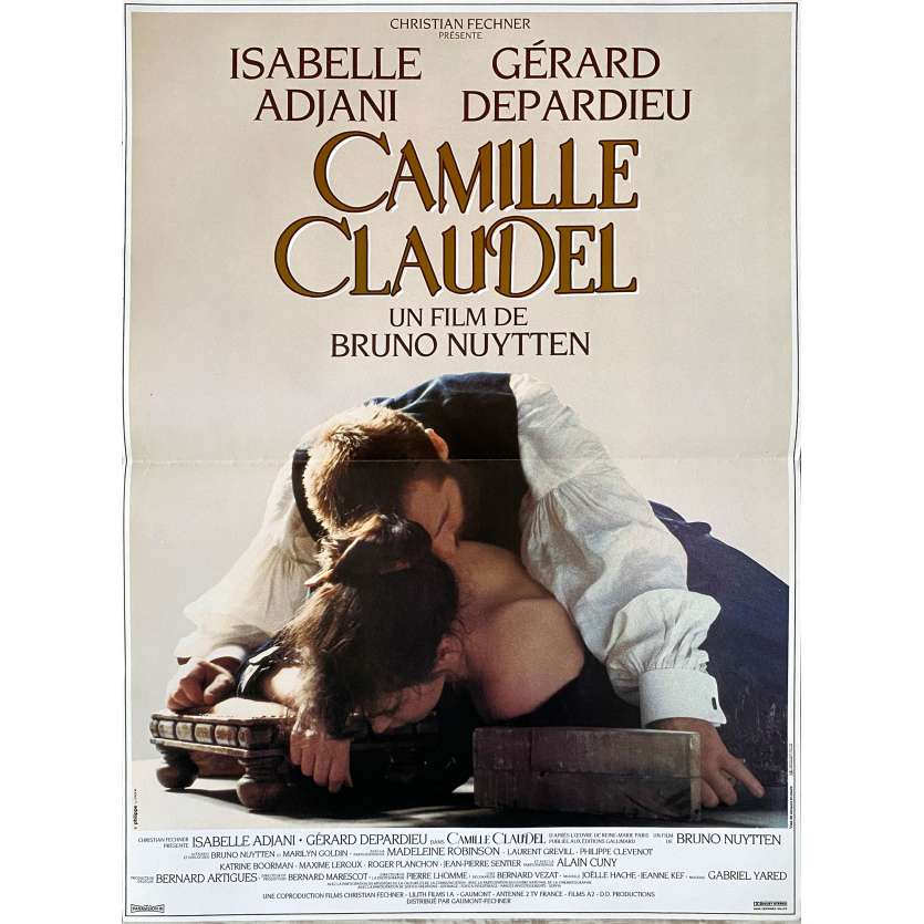 CAMILLE CLAUDEL Affiche de film - 40x60 cm. - 1988 - Isabelle Adjani, Gérard Depardieu, Bruno Nuytten