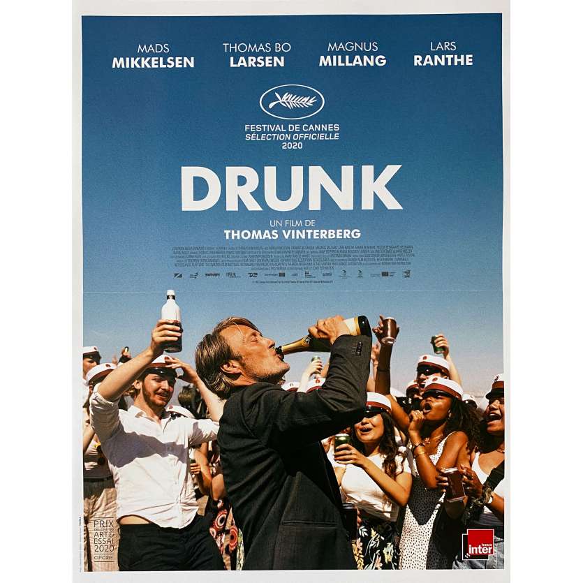 DRUNK Affiche de film - 40x60 cm. - 2020 - Mads Mikkelsen, Thomas Vinterberg