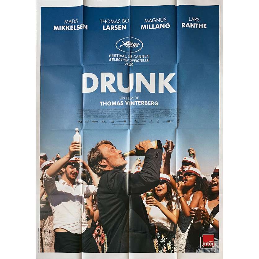 DRUNK Affiche de film - 120x160 cm. - 2020 - Mads Mikkelsen, Thomas Vinterberg