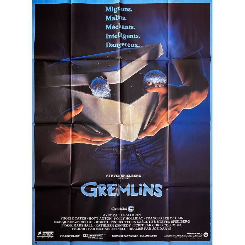 GREMLINS Affiche de film  - 120x160 cm. - 1984 - Zach Galligan, Joe Dante